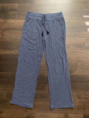 stars above Navy and White Striped Lounge Pants